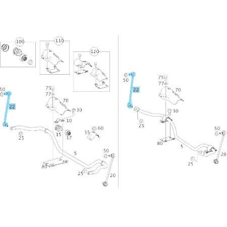 Z Rot / Viraj Askı Rotu Ön Sağ Vito W639 OEM A6393200589, A6393200389, A6393200189