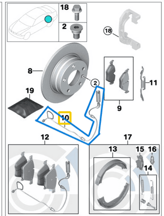 Fren Balata Fişi Arka / Fren Balata İkaz Fişi / Fren Balata Sezicisi Arka BMW X3 Seri E83 OEM 34353411757