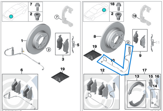 Fren Balata Fişi Arka / Fren Balata Sezici Arka BMW 1 Seri E81, E82, E87, E88, 3 Seri E90, E91, E92, E93 OEM 34356789445, 34356762253