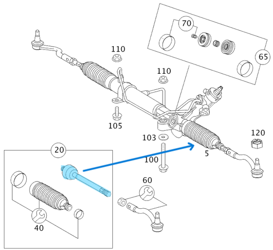 Rot Mili Sol Sağ Vito W639 OEM A6394600255, A6394600055