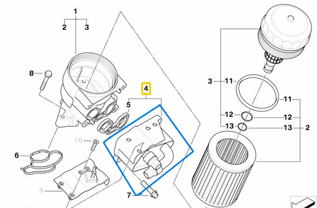 Motor Yağ Radyatörü BMW 1 Seri E81, E82, E87, E88 3 Seri E46, E90, E91, E92, E93, 5 Seri E60, X1 E84, X3 E83, N42, N43, N45, N46, N46N OEM11427508967