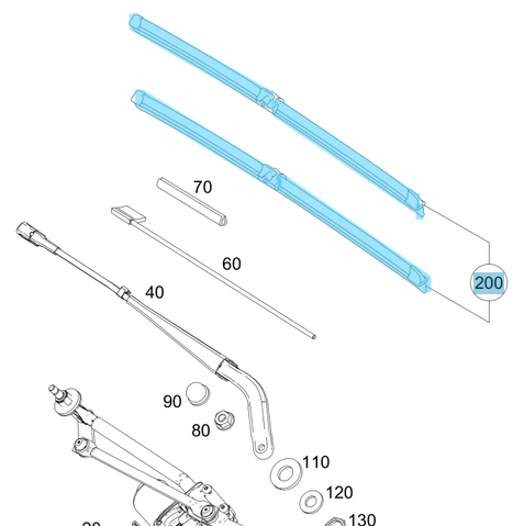 Silecek Süpürgesi Ön Takım 65/60cm Sprinter W907, W910 OEM A9108240000