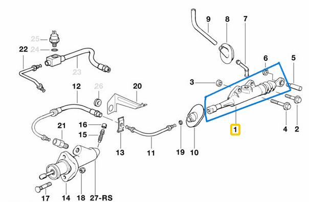 Debriyaj Merkezi Üst Kısa Plastik BMW 3 Seri E36 97-99 OEM 21526758820, 21521163900