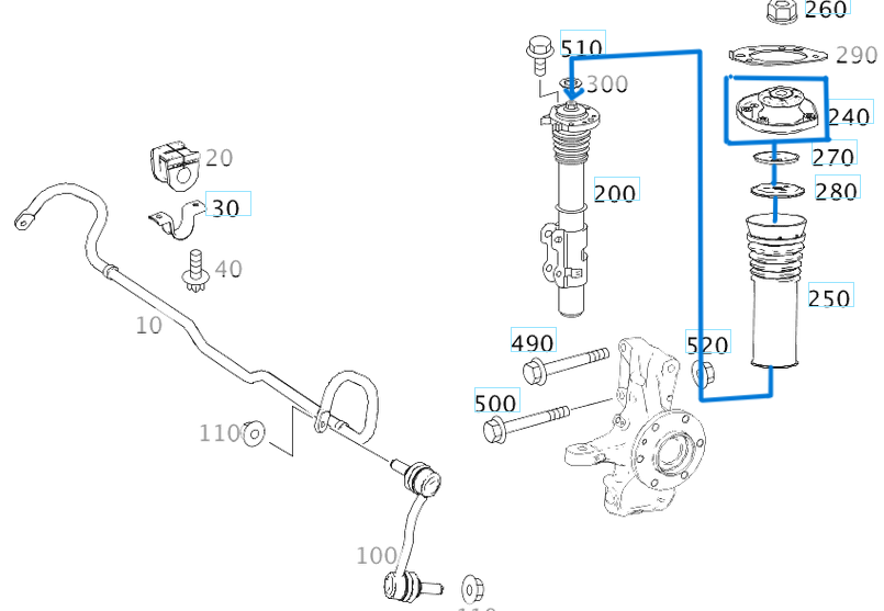Amortisör Takozu Ön Üst Sprinter W906, W907, VW Crafter OEM A9063230520, 2E0407181C