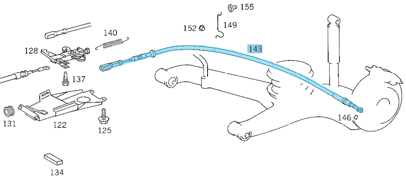 El Fren Teli / El Fren Halatı Arka Sağ Sol Vito W638 OEM A6384270338