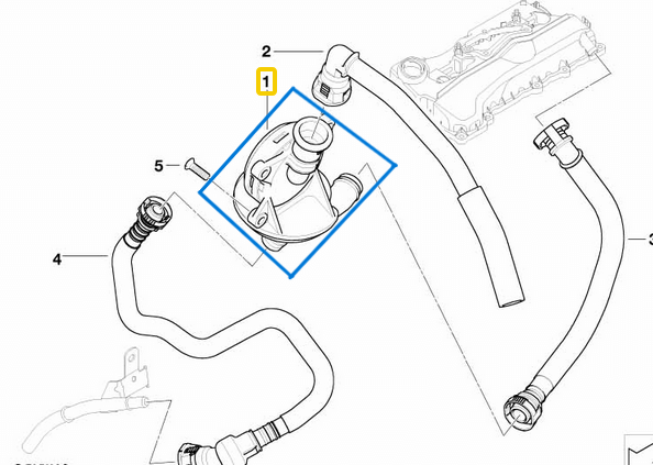 Yağ Seperatörü (Yağ Siklon Valfi) BMW 1 Seri E87, 3 Seri E46, E90, E91  X3 E83 N42, N46 OEM 11617503520