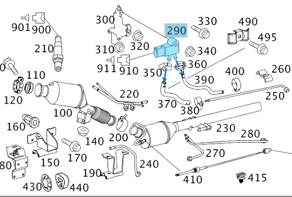 Egzoz Basınç Sensörü ML W164, C Seri W203, W204, E Seri W211, W212, S Seri W221, Vito W639, Sprinter W906, Motor: OM642, OM651 OEM A6429050100, A0061539528, A0071536128