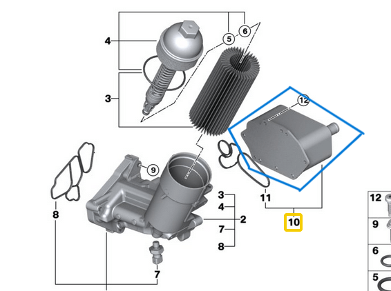 Motor Yağ Soğutma Radyatörü 3 Seri E46. E90, E91, E92, E93, X5 E53, 5 Seri E60, E61, 7 Seri E65, E66, X3 E83,  M57, M57N, M57N2 OEM 11427788462