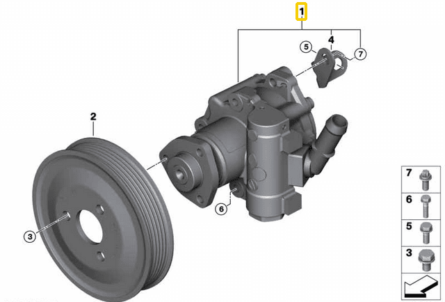 Direksiyon Pompası BMW 1 Seri E81, E82, E88, 3 Seri E90, E91, E92, E93, X1 E84 N47 OEM 32416780459