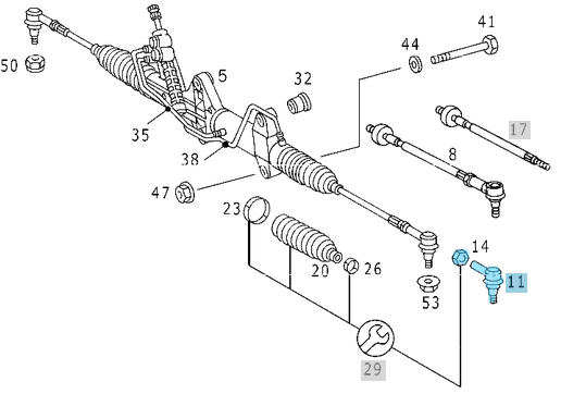 Rot Başı Sol-Sağ Vito W638 OEM A6384600048