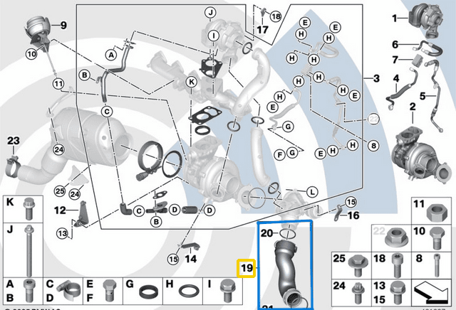 Intercooler (İnterkol) Hortumu (Turbo Hortumu) BMW X5 E70, X6 E71  N57, M57N OEM 11617799873