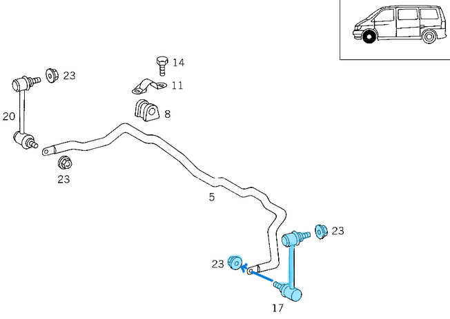 Z Rot / Viraj Askı Rotu Ön Sol Vito W638 CDI Motor: OM611 OEM A6383230468