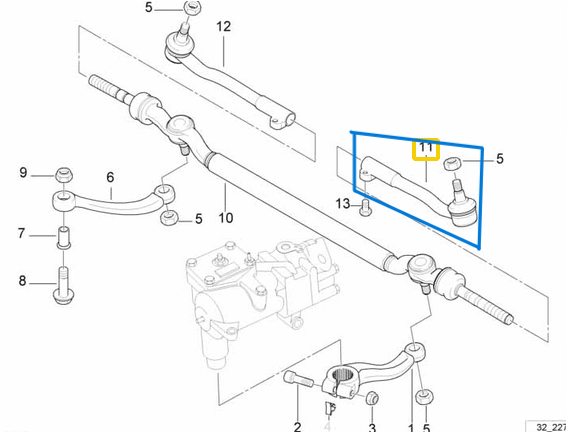 Rot Başı Sol BMW 7 Seri E38  OEM 32211141345