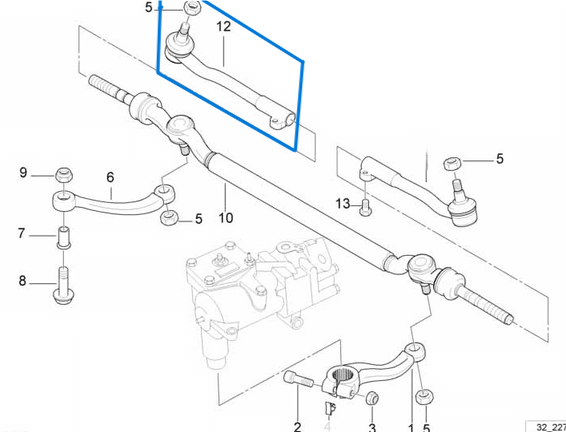 Rot Başı Sağ BMW 7 Seri E38  OEM 32211141346