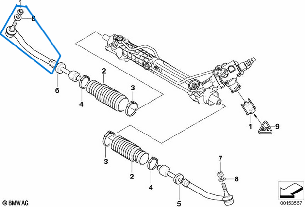 Rot Başı Sağ BMW 5 Seri E39  OEM 32111093772