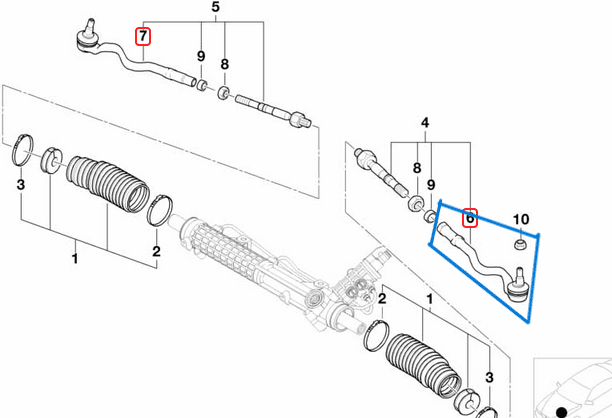 Rot Başı Sol BMW 3 Seri E46  OEM 32106774220, 32211095957