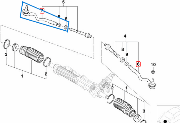 Rot Başı Sağ BMW 3 Seri E46  OEM 32106774221, 32211095958