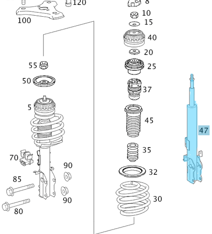 Amortisör Ön / Şase Amortisörü Ön Gazlı Vito W639 2011-2013 OEM A6393206013