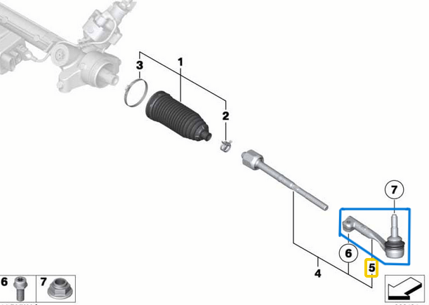 Rot Başı Sol BMW X5 F15, X6 F16 OEM 32106858736
