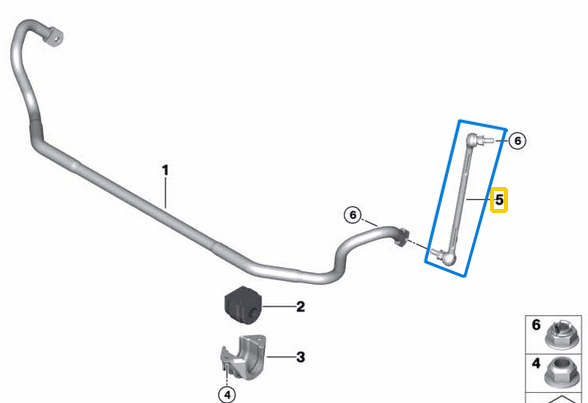 Viraj Askı Rotu / Z Rot Ön Sağ BMW 1 Seri E81, E82, E87, E88, 3 Seri E90, E91, E92, E93, X1 E84 OEM 31356765934
