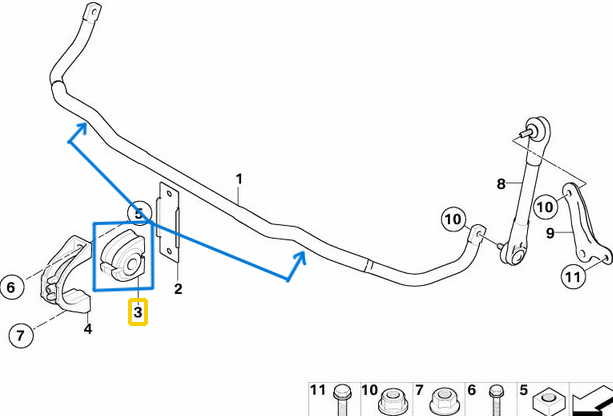 Viraj Demir Lastiği BMW 5 Seri E60, E61 OEM 31356761591
