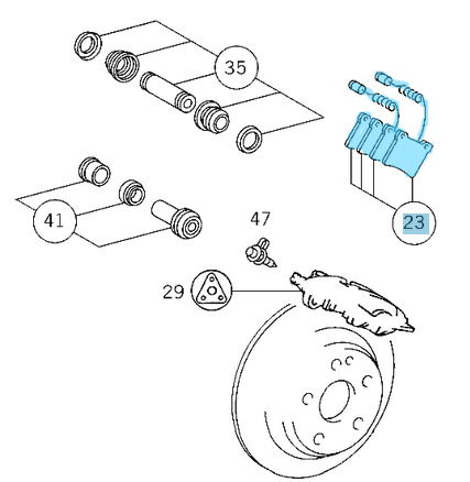 Fren Balatası Arka Kare Vito W638  96-03 ATE Tipi Kendinden Aşınma Sezici Fişli OEM A0034200020, A0024204820